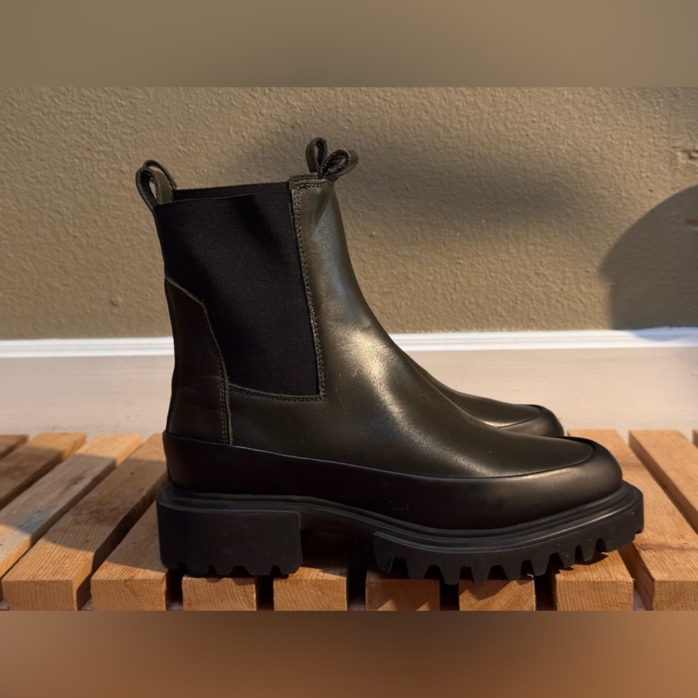 ALL SAINTS GREEN AND BLACK CHELSEA BOOT 7 37 - Picture 5 of 9